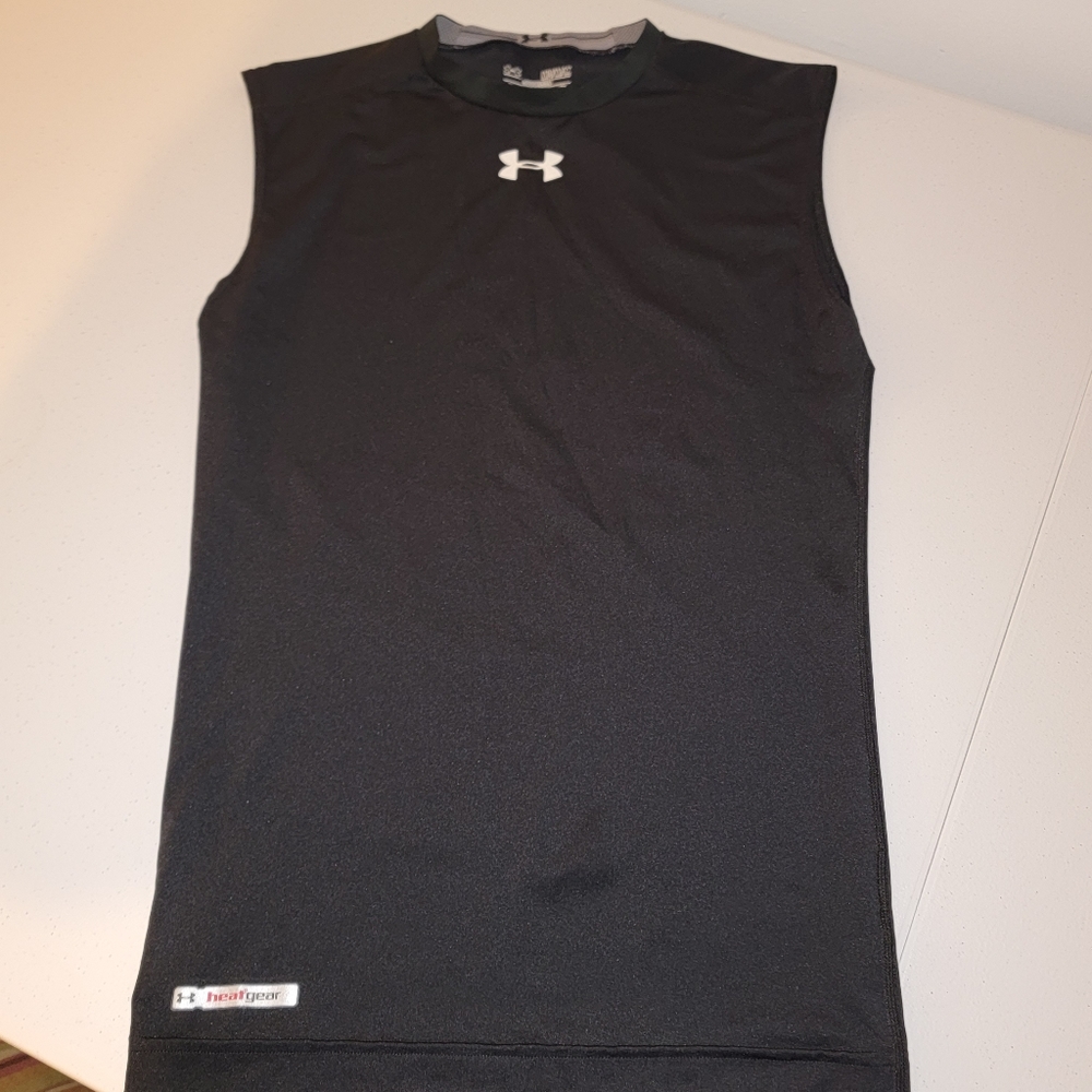 Under Armour Mens Black Sleeveless Compression Shirt Medium